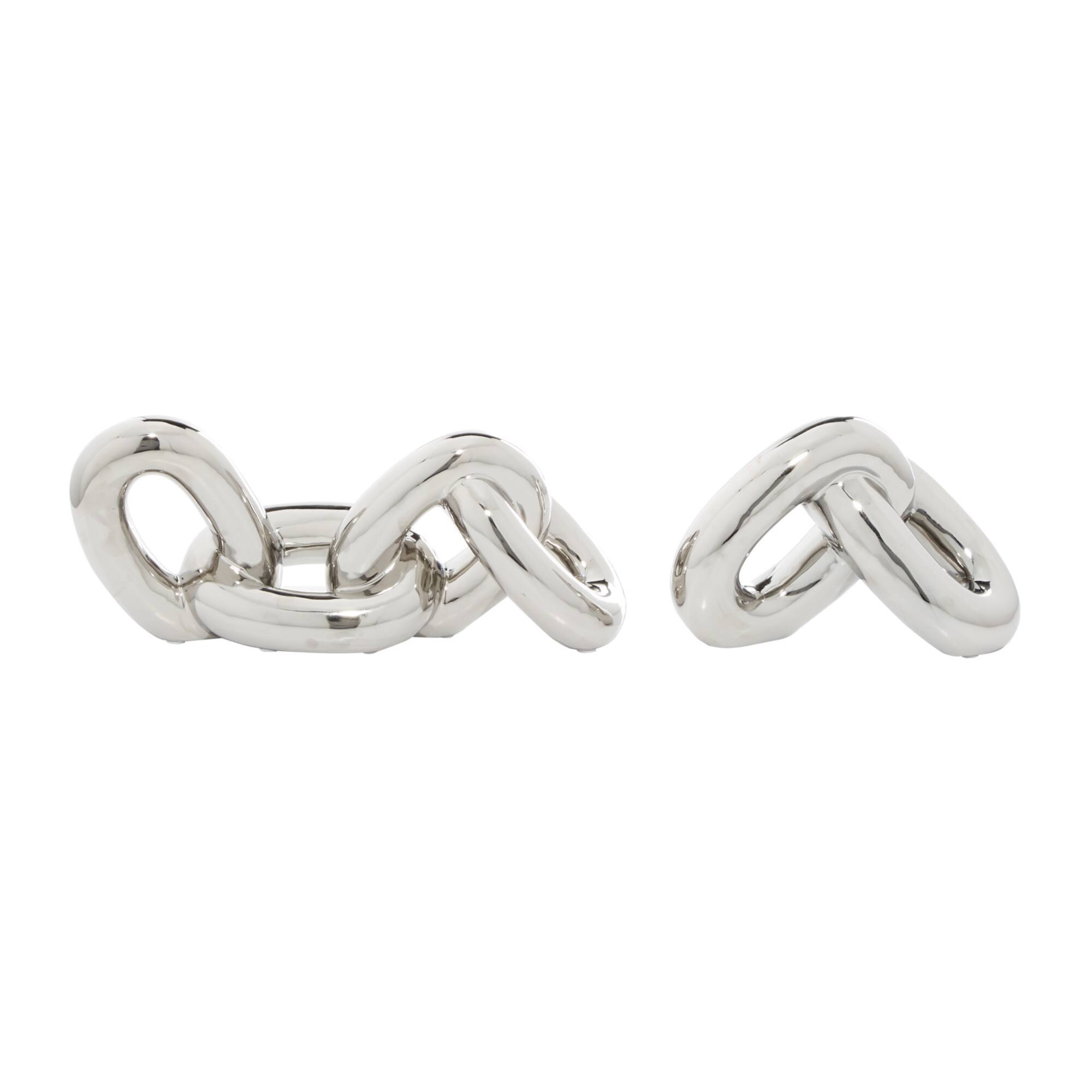 CosmoLiving by Cosmopolitan Silver Chain Sculpture Set